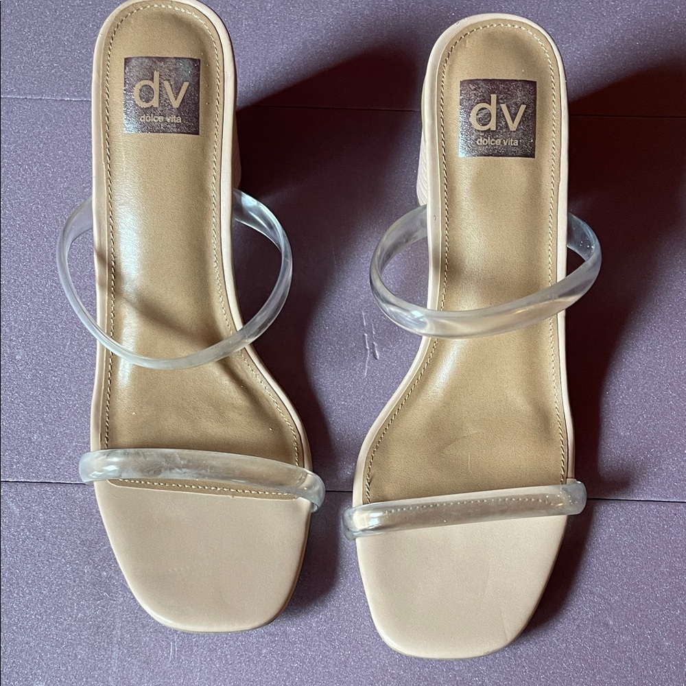 Dolce Vita Women's Sandals with Clear Straps - Tan